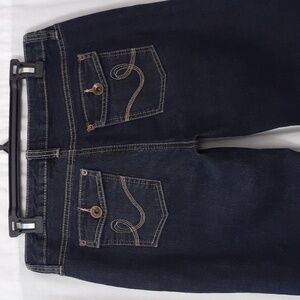 APT.9 Denim Jeans Size 9 Women Crop Flap Pockets Dark Wash